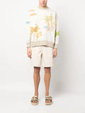 Palm Angels Sprayed Palm-print cotton sweatshirt
