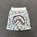 BAPE Space Camo Glow-in-the-Dark Shark Shorts - White / Black