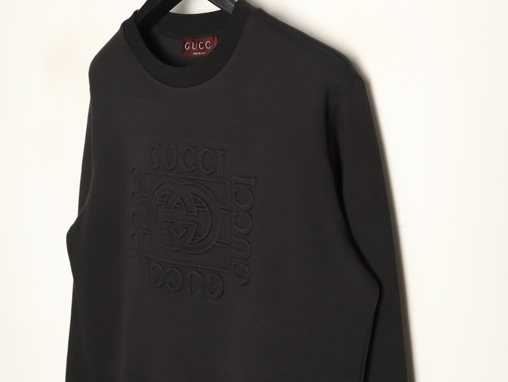 Gucci Interlocking G and Lettering Crewneck Sweatshirt - Black